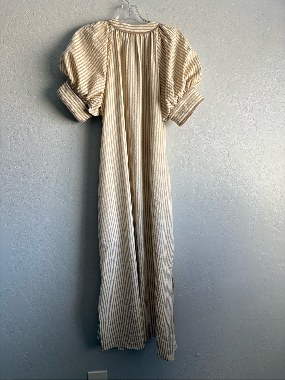 ❤️NEW entro Embroidered Floral Stripe Maxi Dress - Cream & Pink - Picture 12 of 13